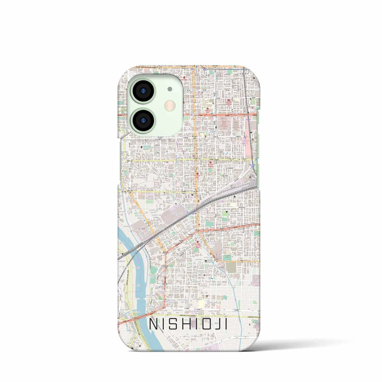 【西大路(京都府)】地図柄iPhoneケース(バックカバータイプ)