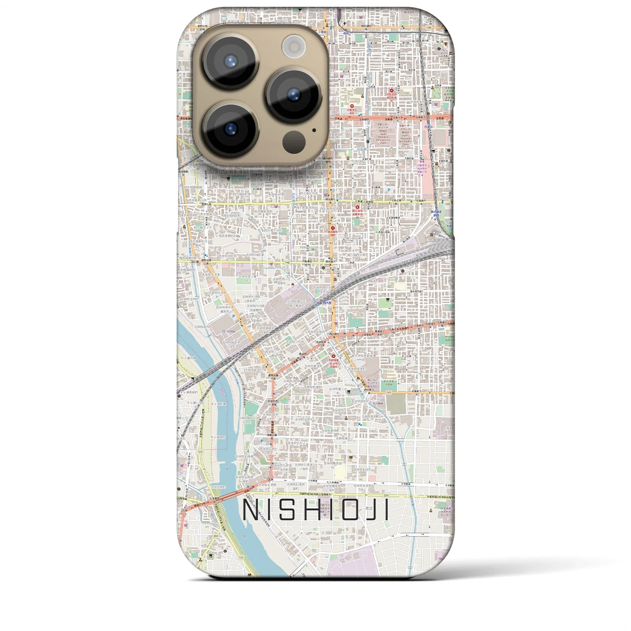 【西大路(京都府)】地図柄iPhoneケース(バックカバータイプ)
