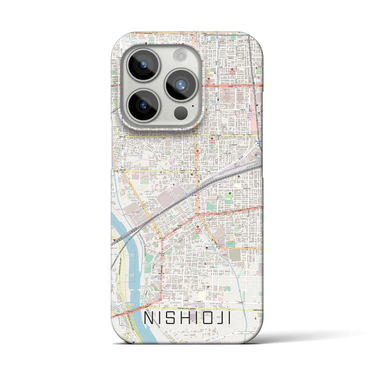 【西大路(京都府)】地図柄iPhoneケース(バックカバータイプ)