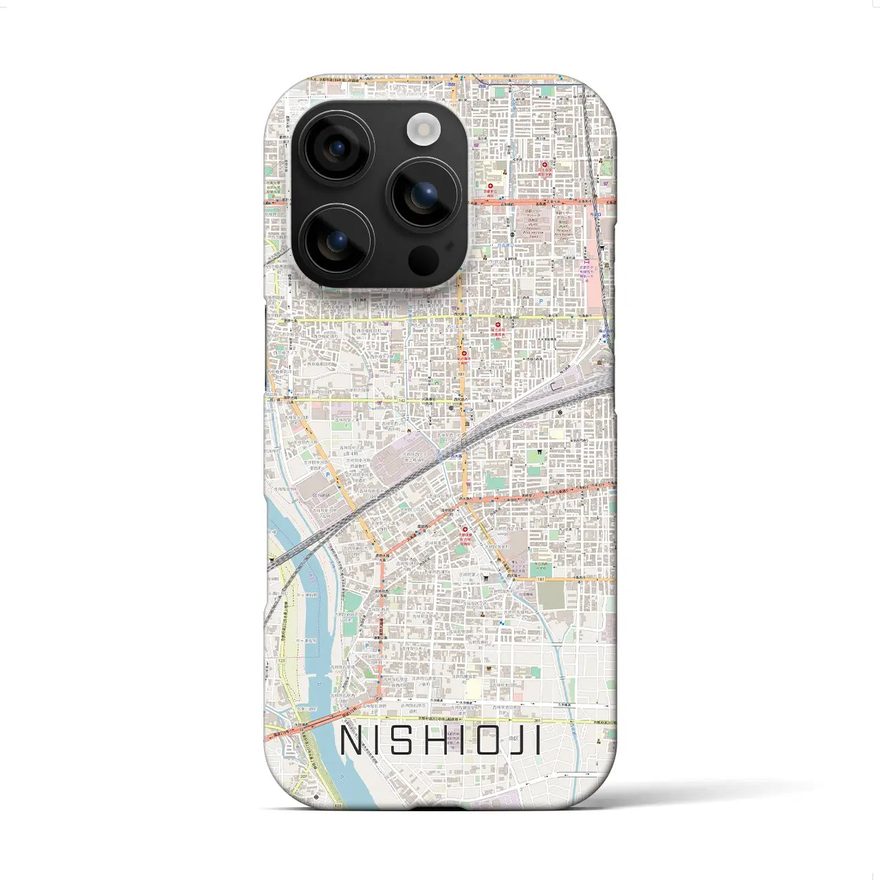 【西大路(京都府)】地図柄iPhoneケース(バックカバータイプ)