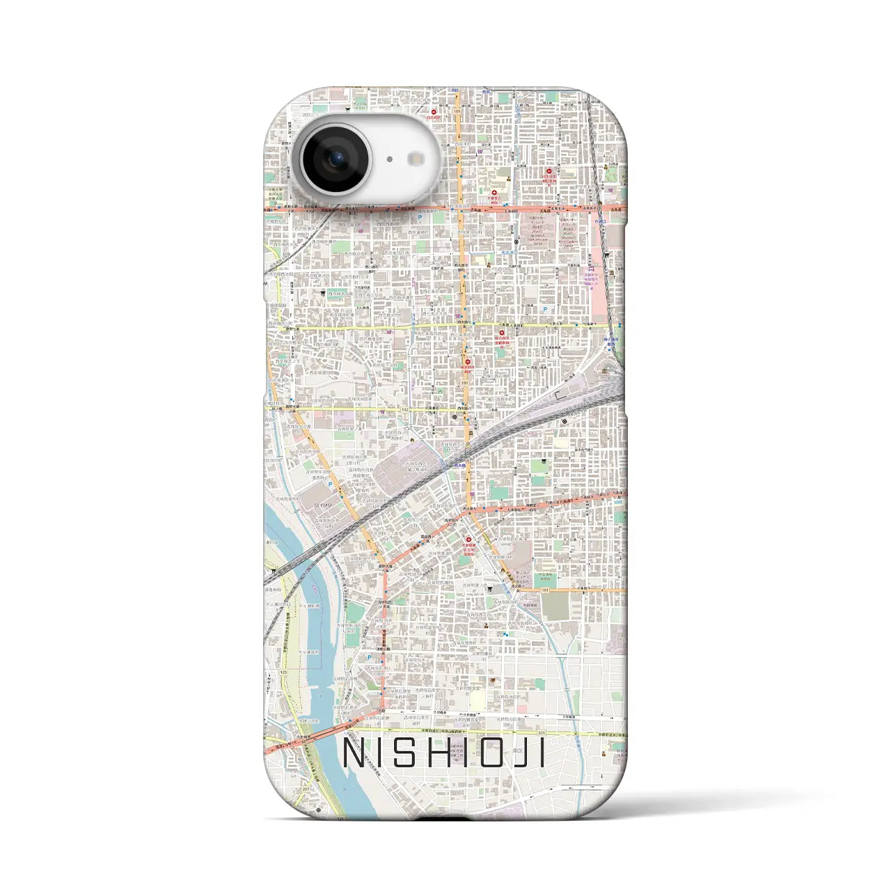 【西大路(京都府)】地図柄iPhoneケース(バックカバータイプ)