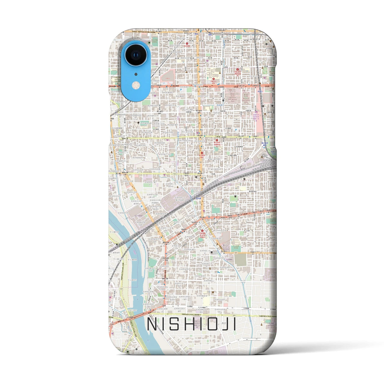 【西大路(京都府)】地図柄iPhoneケース(バックカバータイプ)