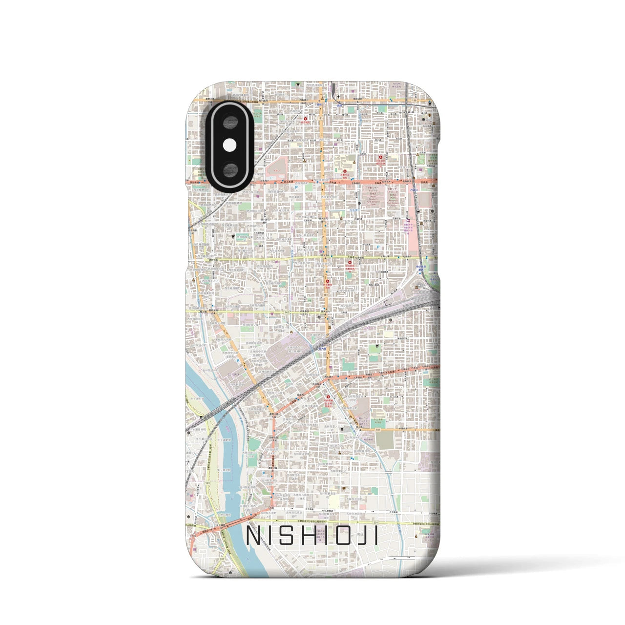 【西大路(京都府)】地図柄iPhoneケース(バックカバータイプ)