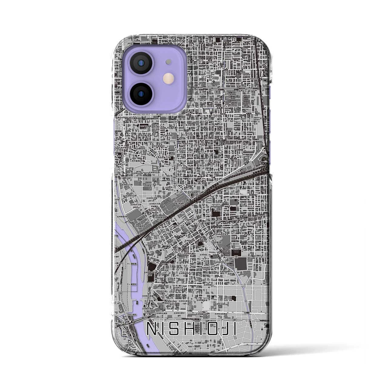 【西大路(京都府)】地図柄iPhoneケース(クリアタイプ)