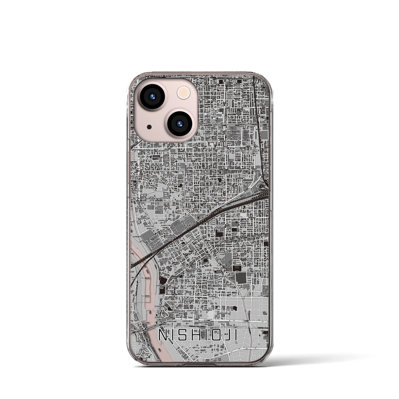 【西大路(京都府)】地図柄iPhoneケース(クリアタイプ)