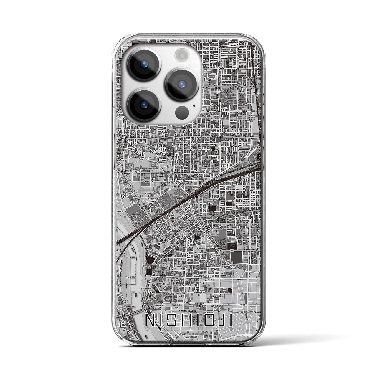 【西大路(京都府)】地図柄iPhoneケース(クリアタイプ)