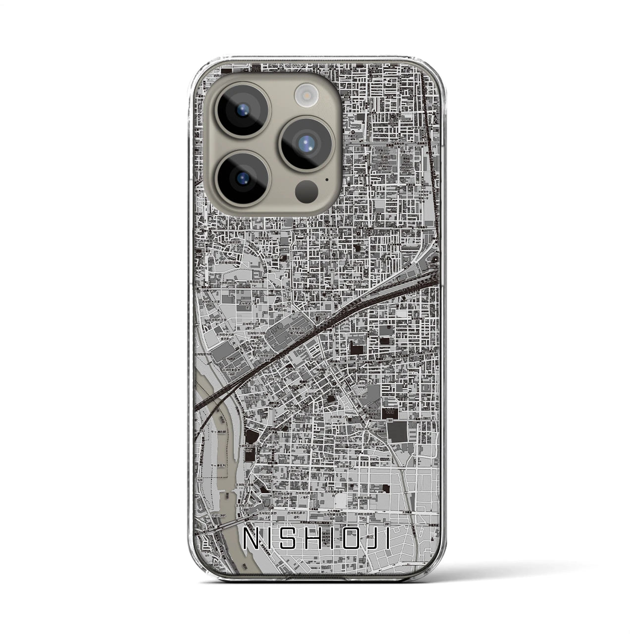 【西大路(京都府)】地図柄iPhoneケース(クリアタイプ)
