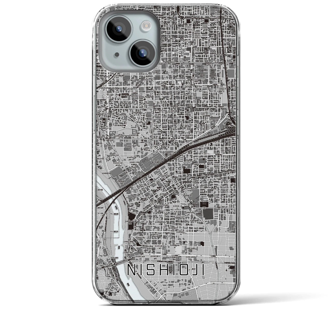 【西大路(京都府)】地図柄iPhoneケース(クリアタイプ)