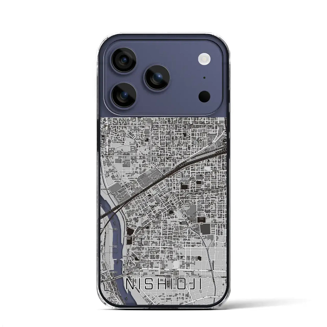 【西大路(京都府)】地図柄iPhoneケース(クリアタイプ)