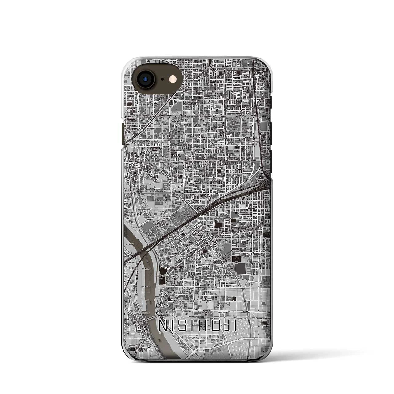 【西大路(京都府)】地図柄iPhoneケース(クリアタイプ)