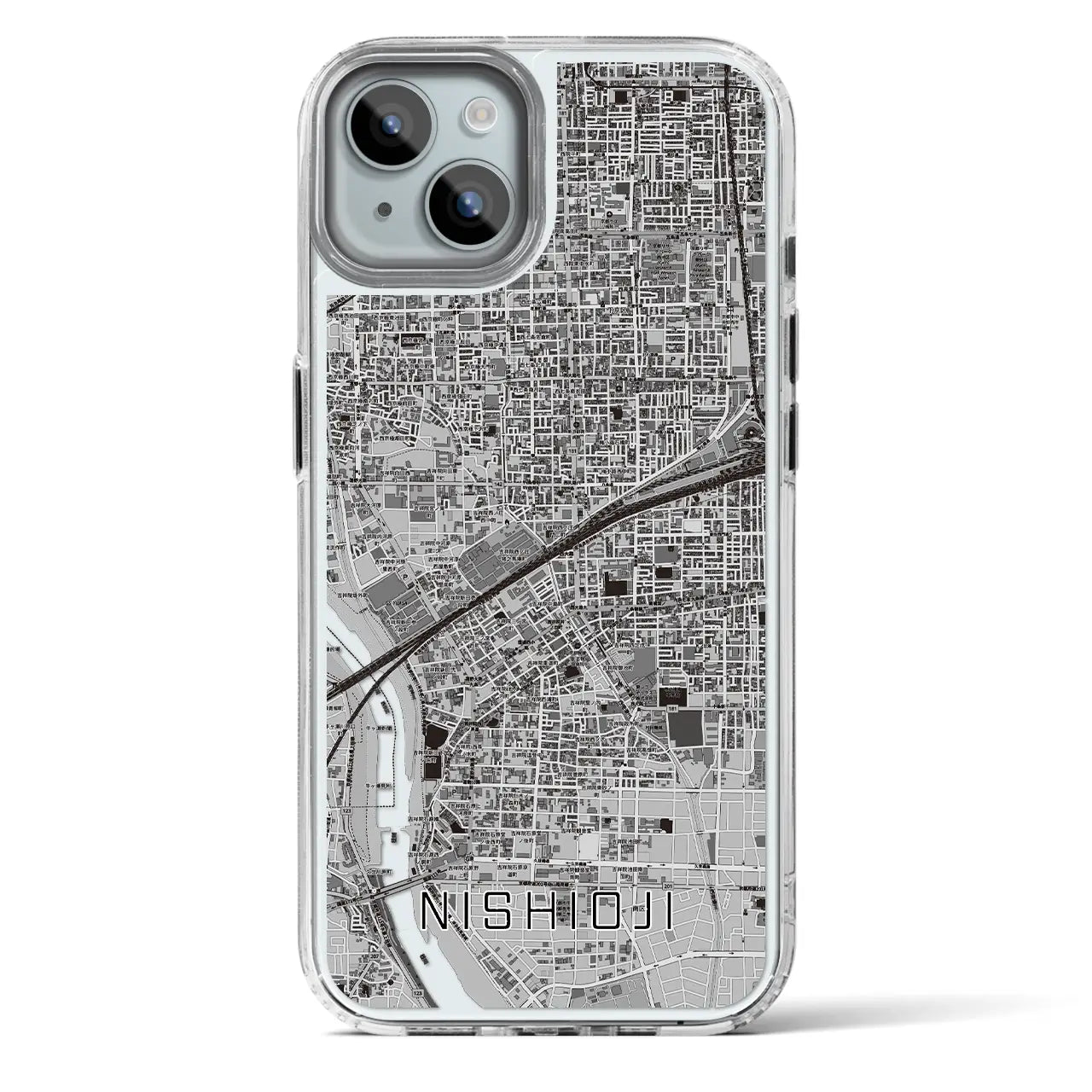 【西大路(京都府)】地図柄iPhoneケース(MagSafeタイプ)