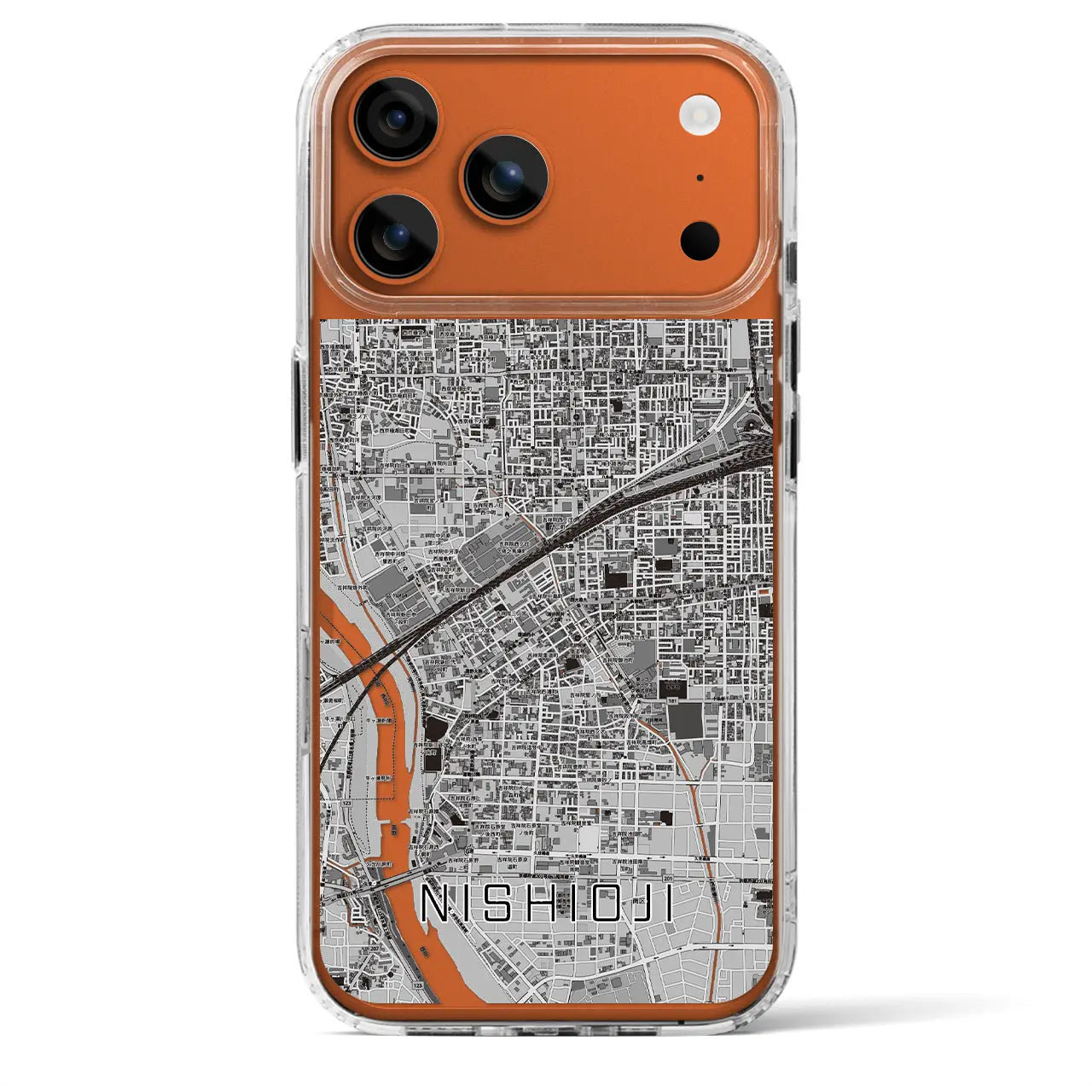 【西大路(京都府)】地図柄iPhoneケース(MagSafeタイプ)