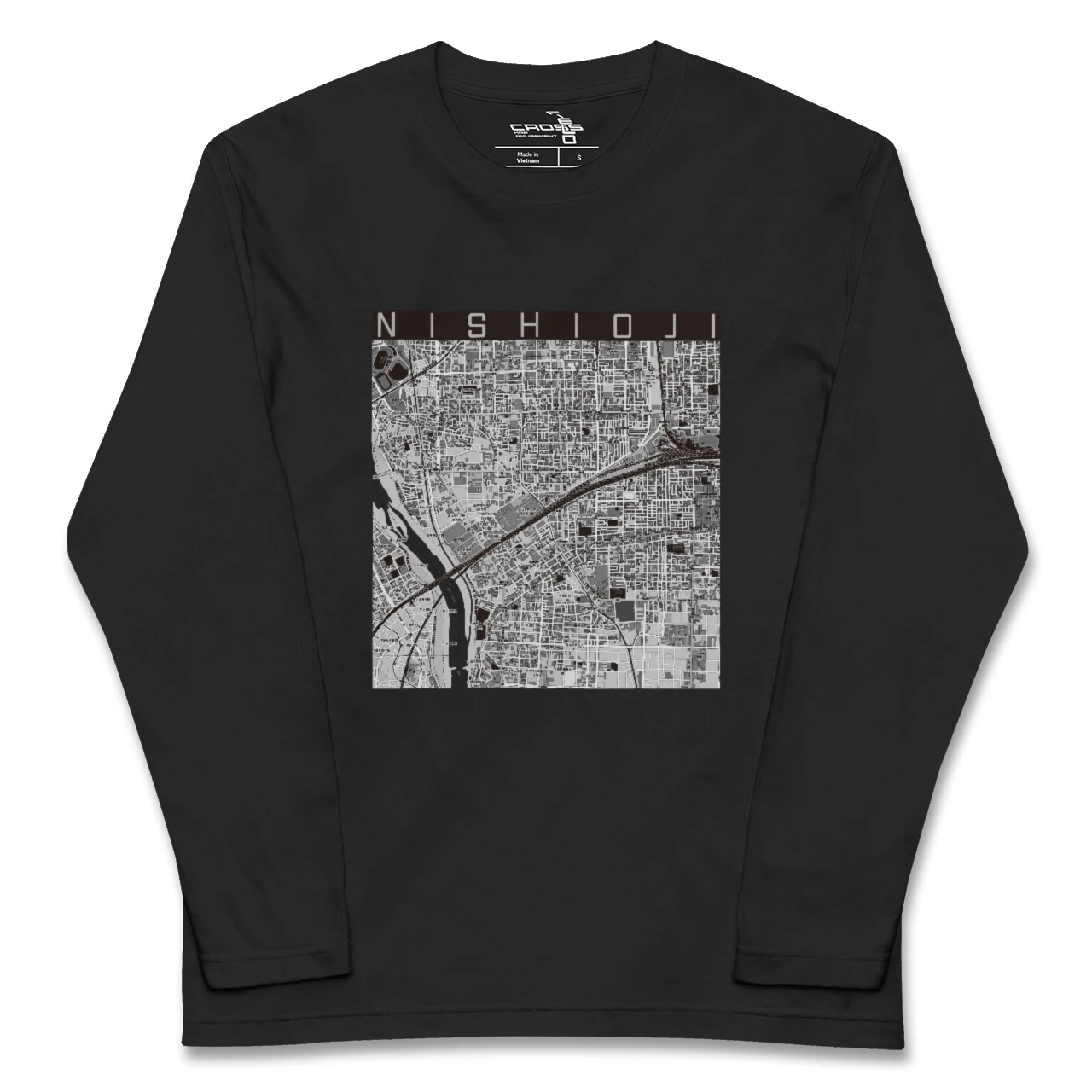 【西大路(京都府)】地図柄ロングスリーブTシャツ