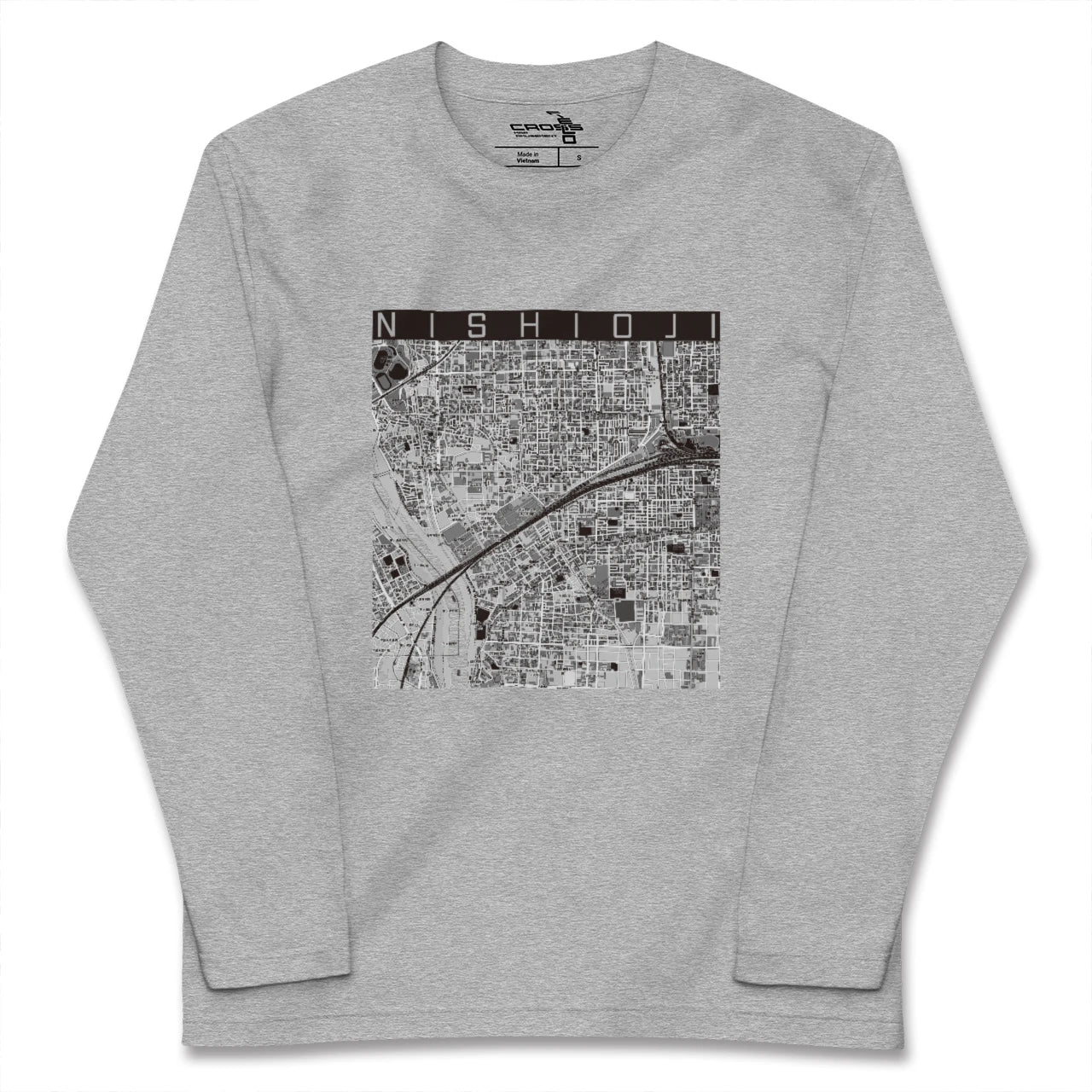 【西大路(京都府)】地図柄ロングスリーブTシャツ