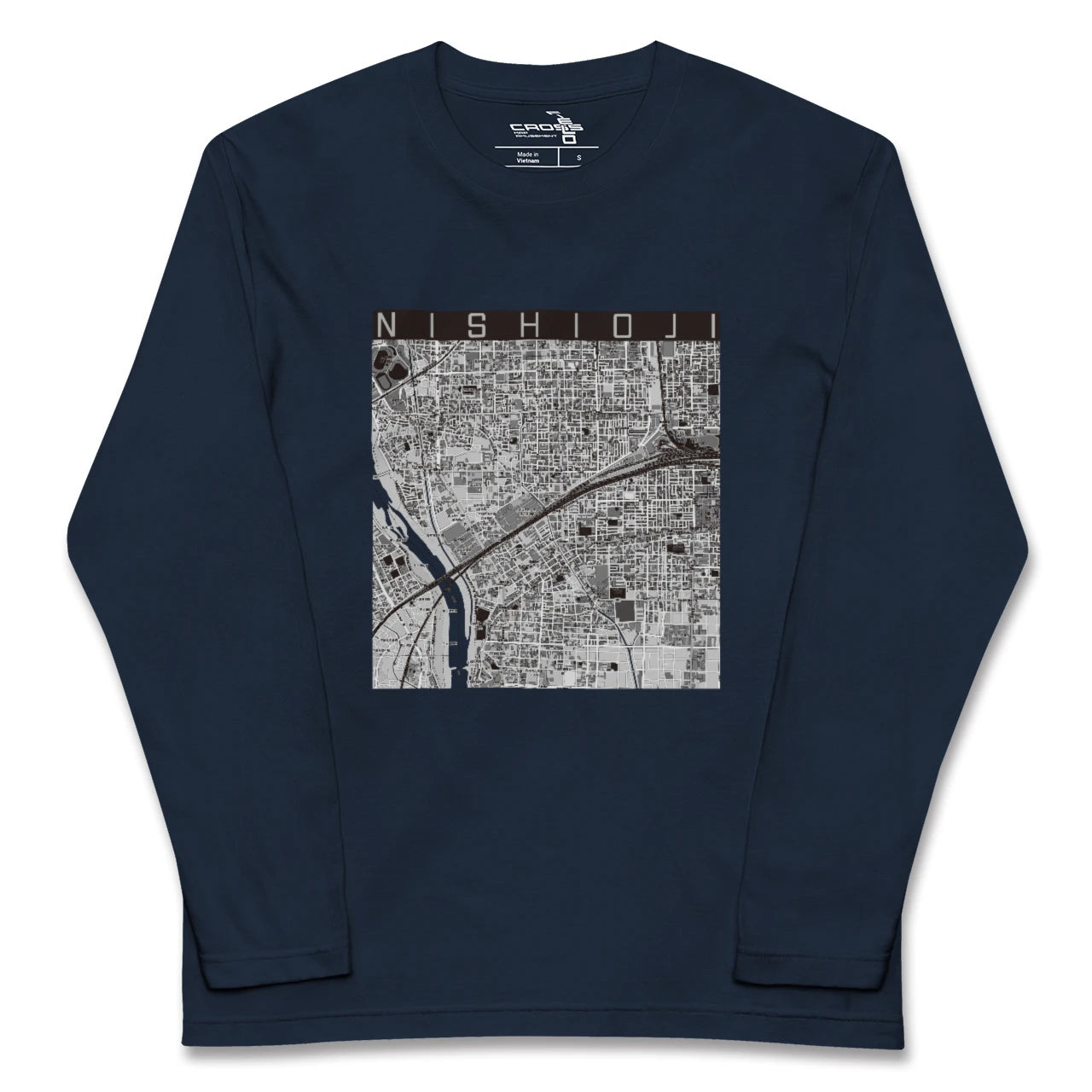 【西大路(京都府)】地図柄ロングスリーブTシャツ