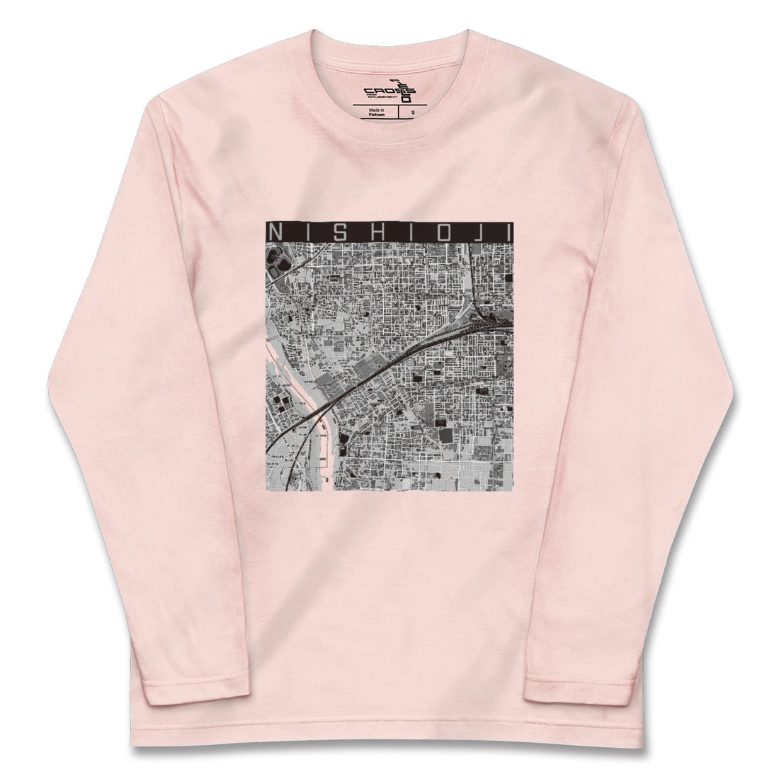 【西大路(京都府)】地図柄ロングスリーブTシャツ