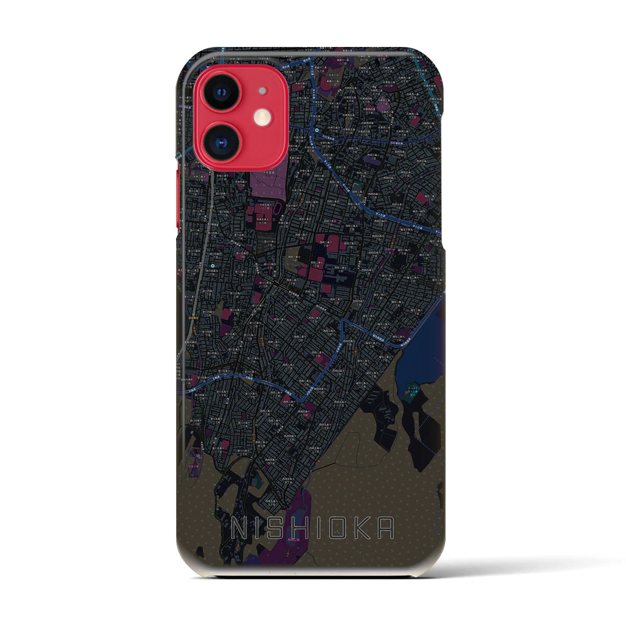 【西岡(北海道)】地図柄iPhoneケース(バックカバータイプ)