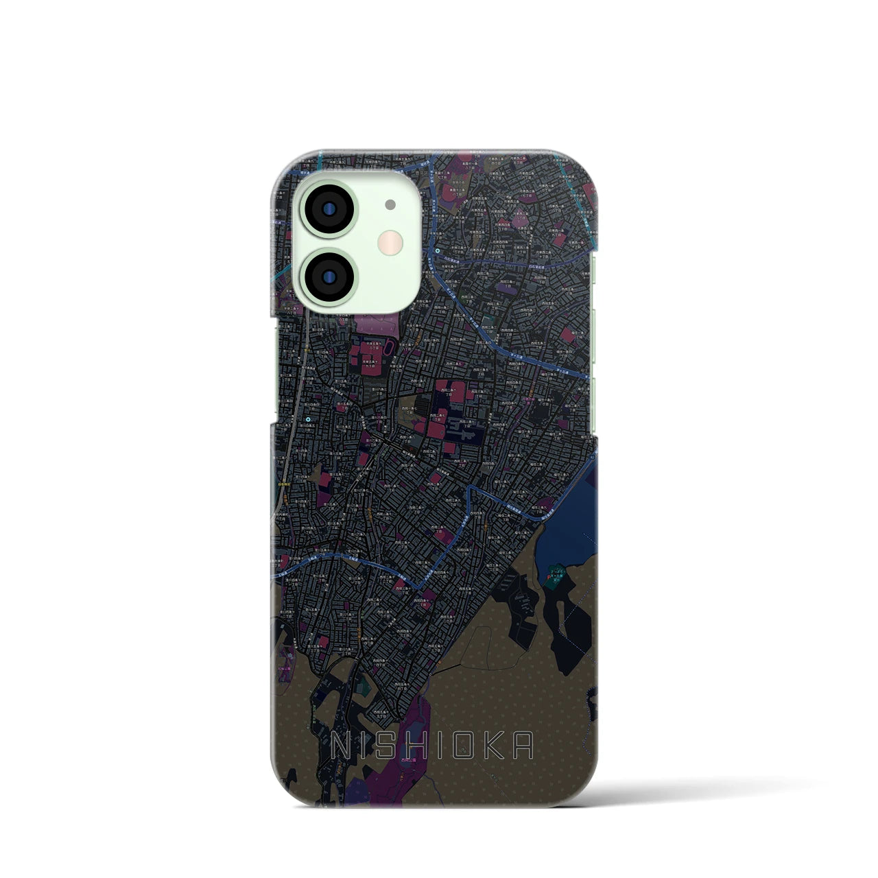 【西岡(北海道)】地図柄iPhoneケース(バックカバータイプ)