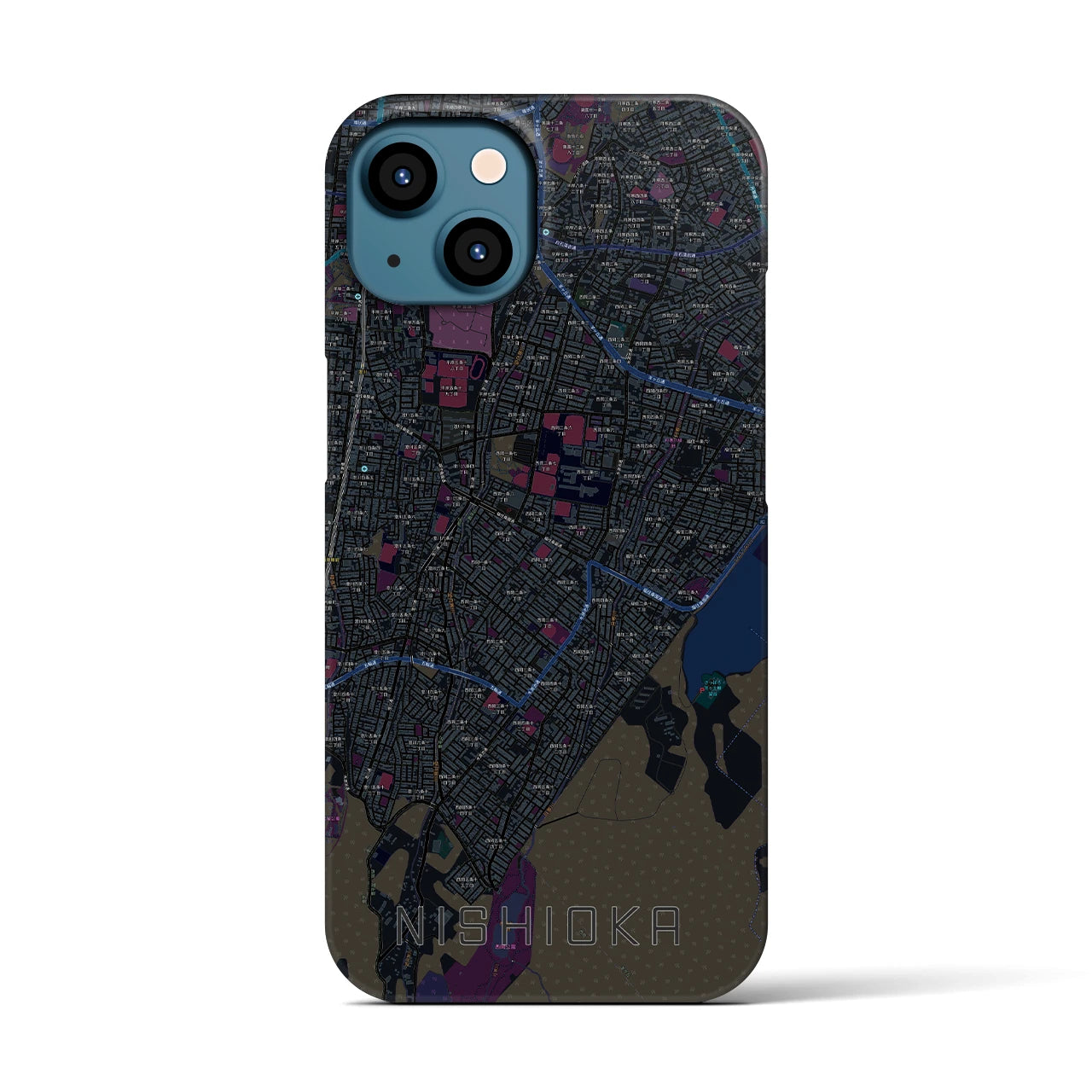 【西岡(北海道)】地図柄iPhoneケース(バックカバータイプ)