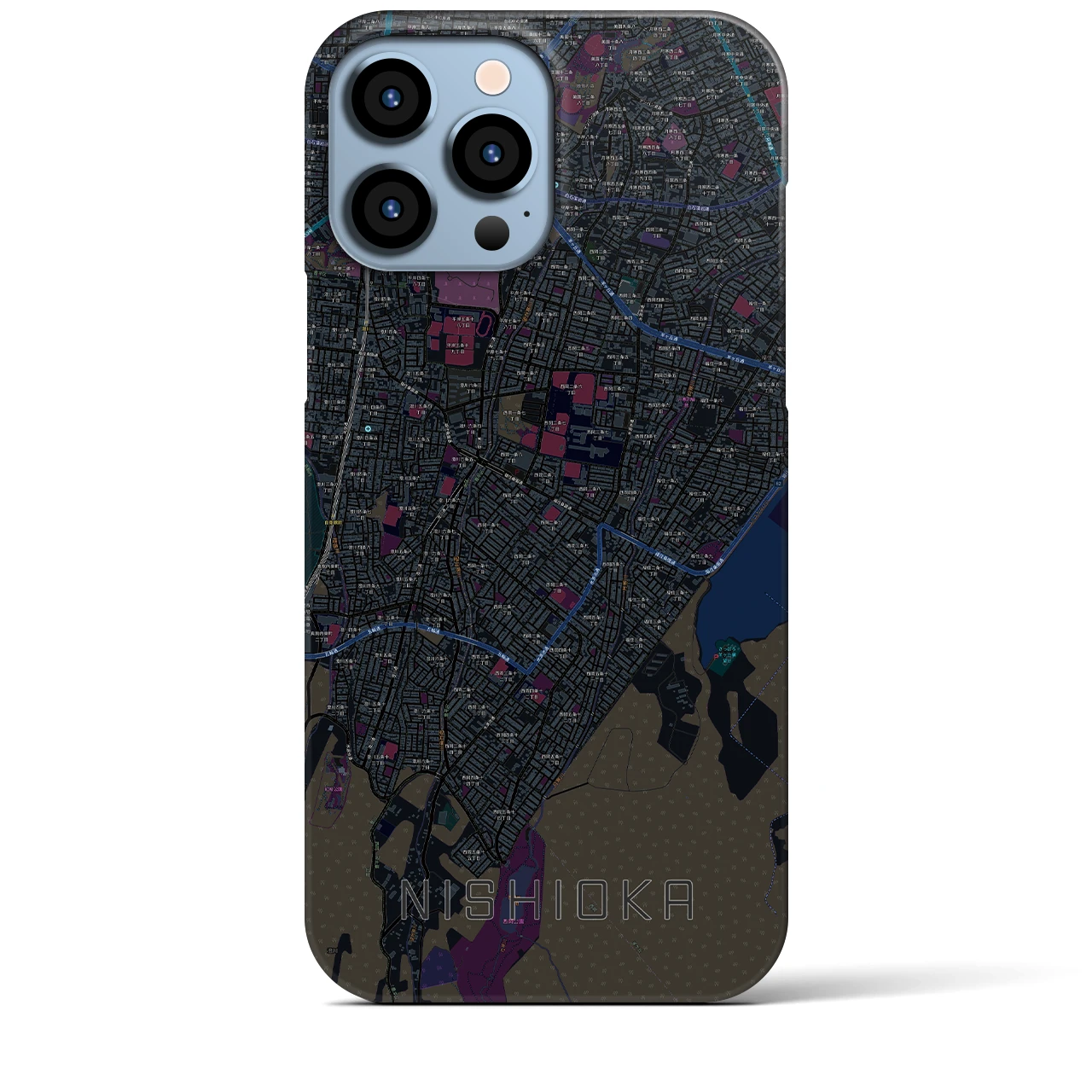 【西岡(北海道)】地図柄iPhoneケース(バックカバータイプ)