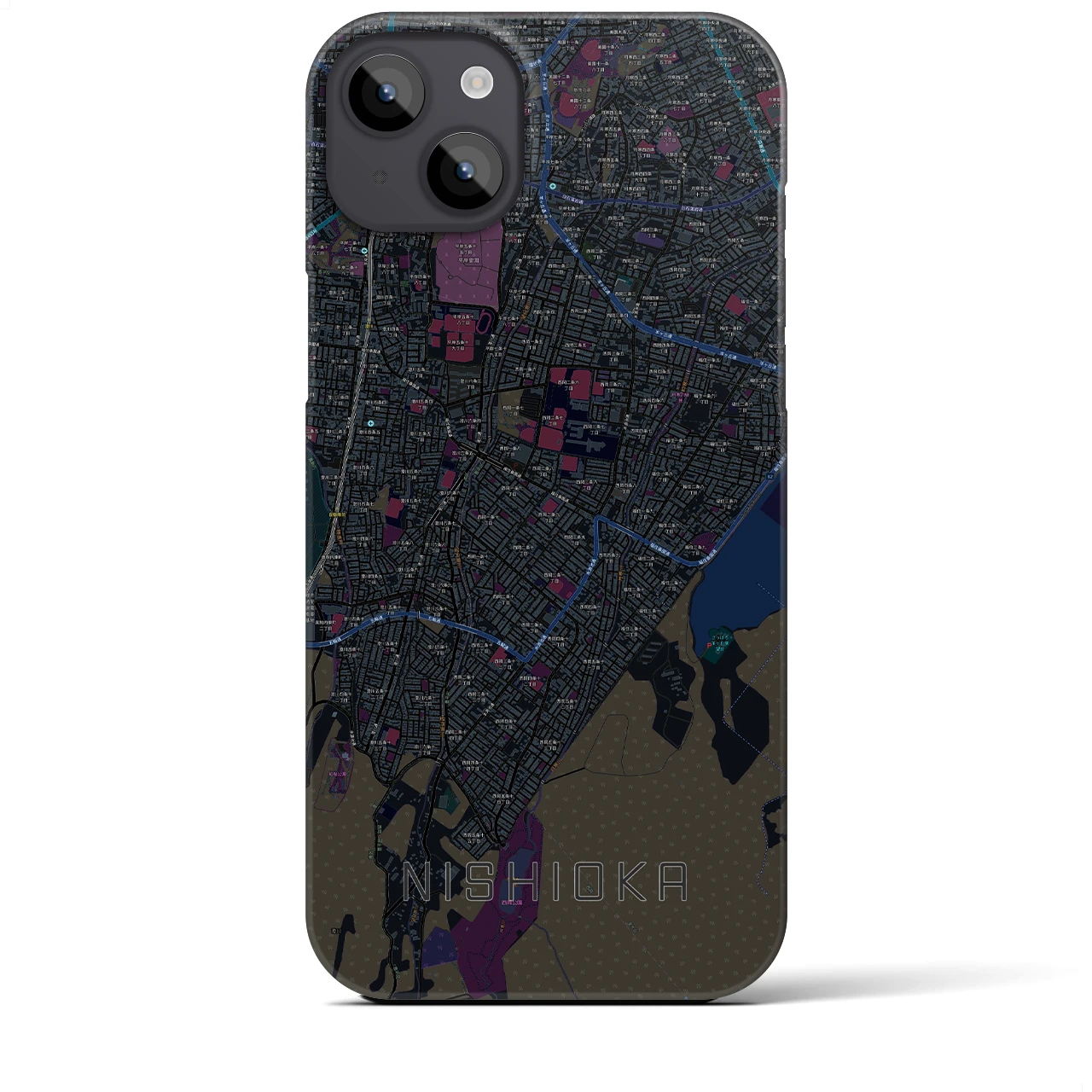 【西岡(北海道)】地図柄iPhoneケース(バックカバータイプ)