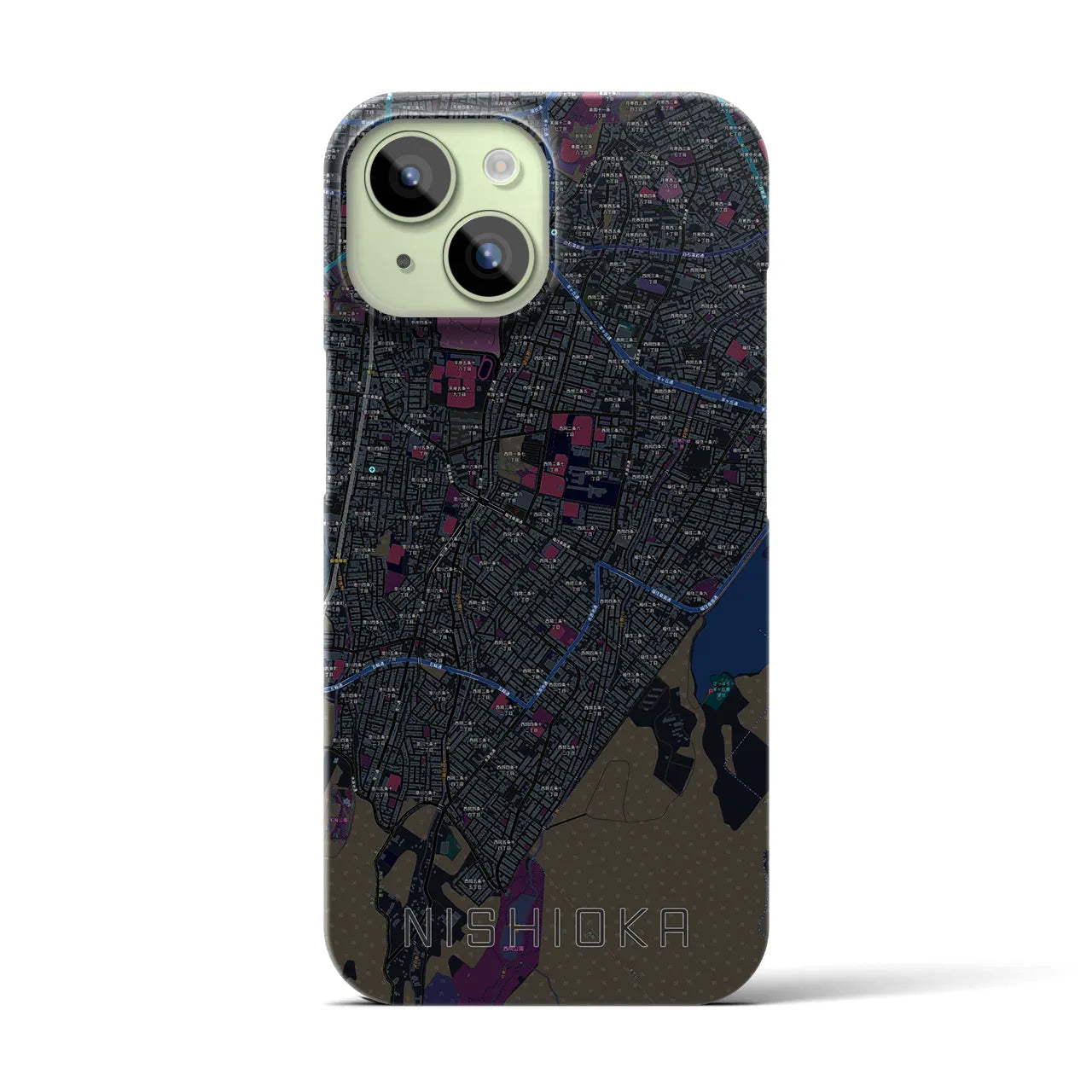 【西岡(北海道)】地図柄iPhoneケース(バックカバータイプ)
