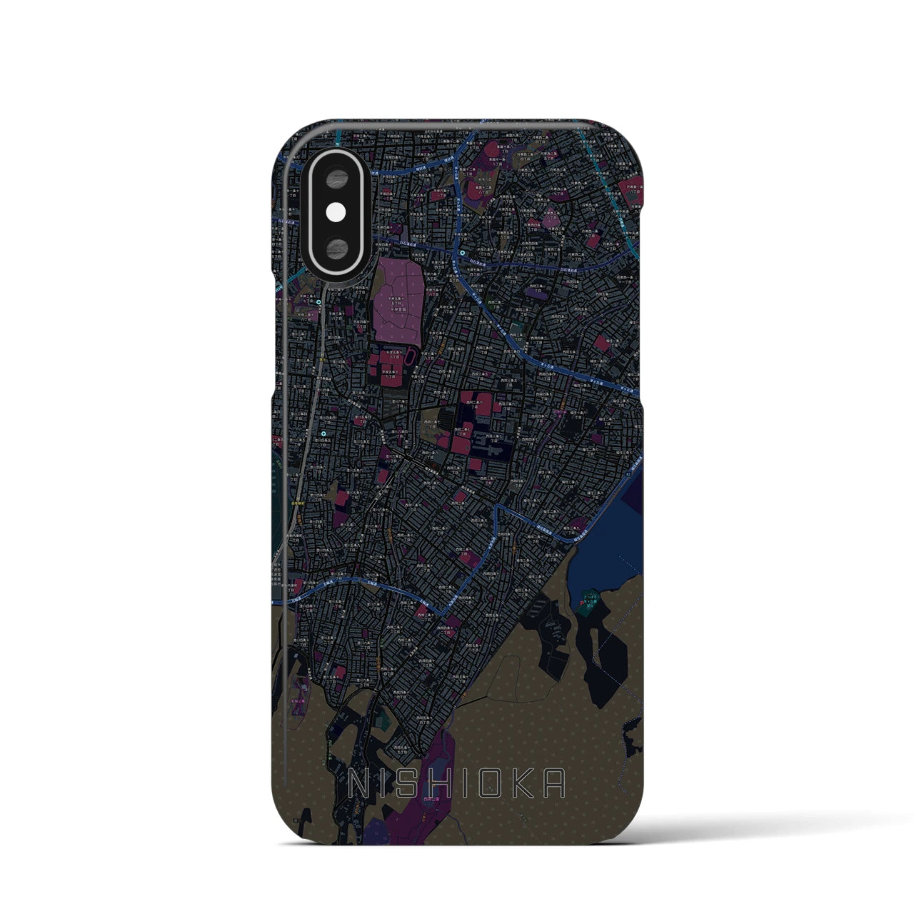 【西岡(北海道)】地図柄iPhoneケース(バックカバータイプ)