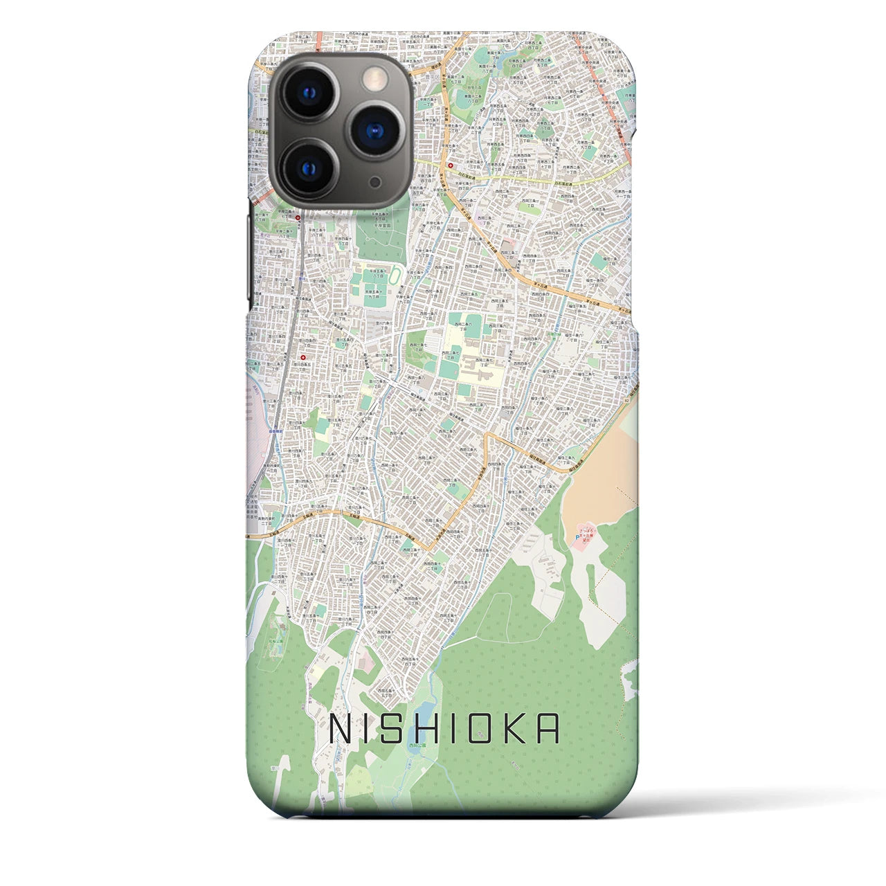 【西岡(北海道)】地図柄iPhoneケース(バックカバータイプ)
