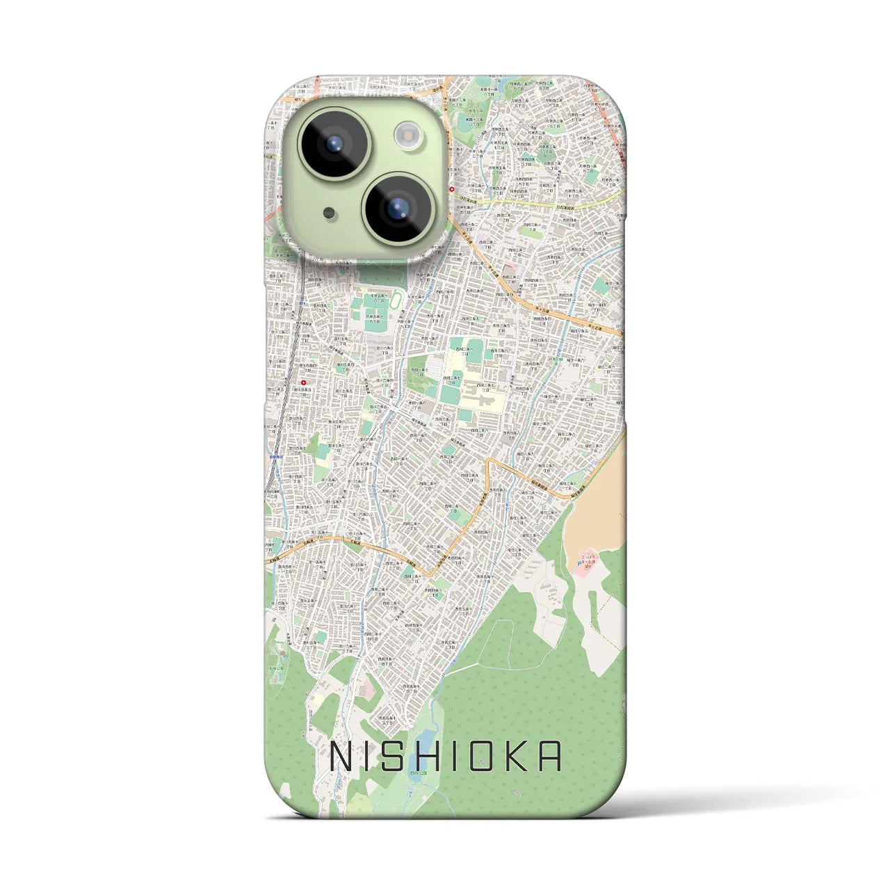 【西岡(北海道)】地図柄iPhoneケース(バックカバータイプ)