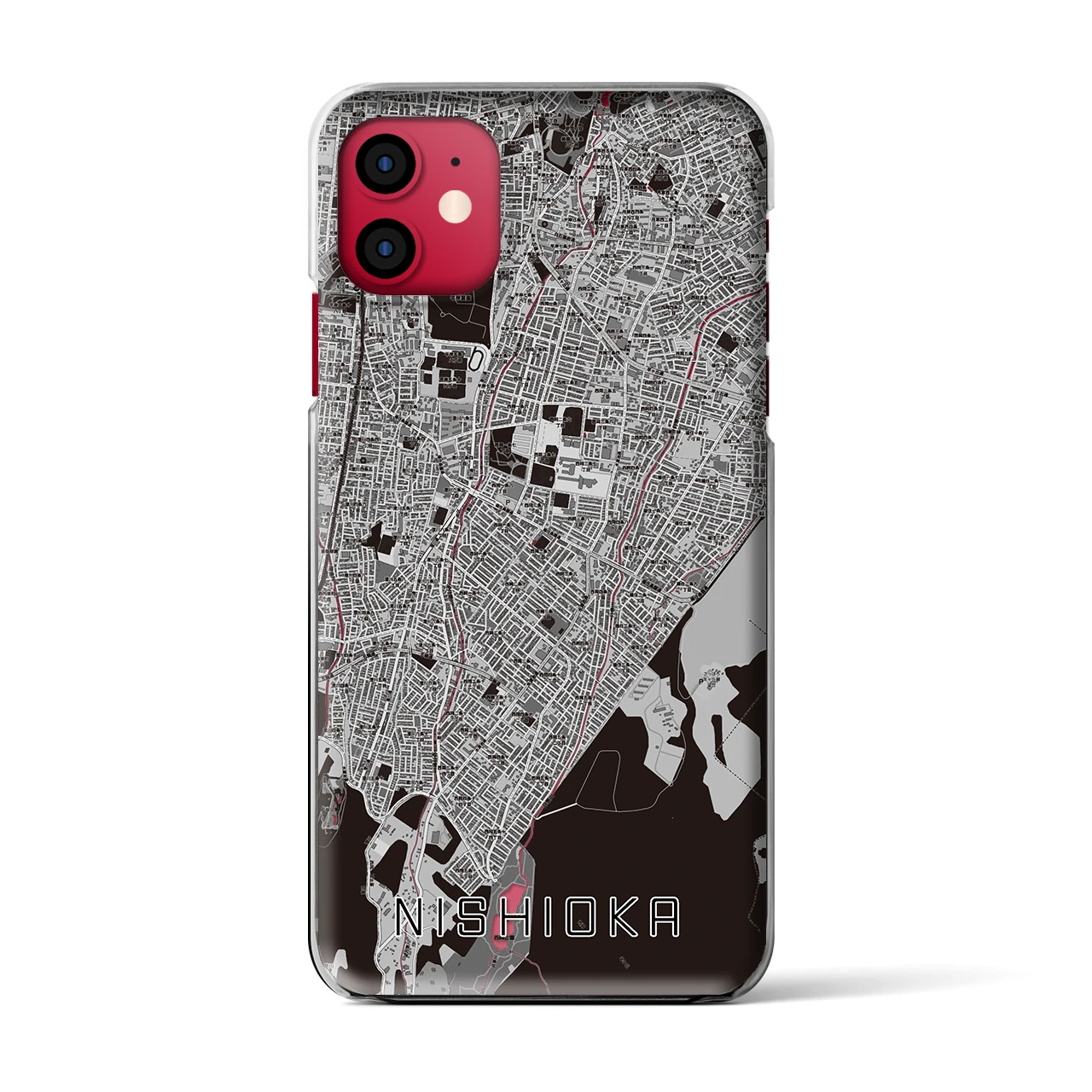 【西岡(北海道)】地図柄iPhoneケース(クリアタイプ)