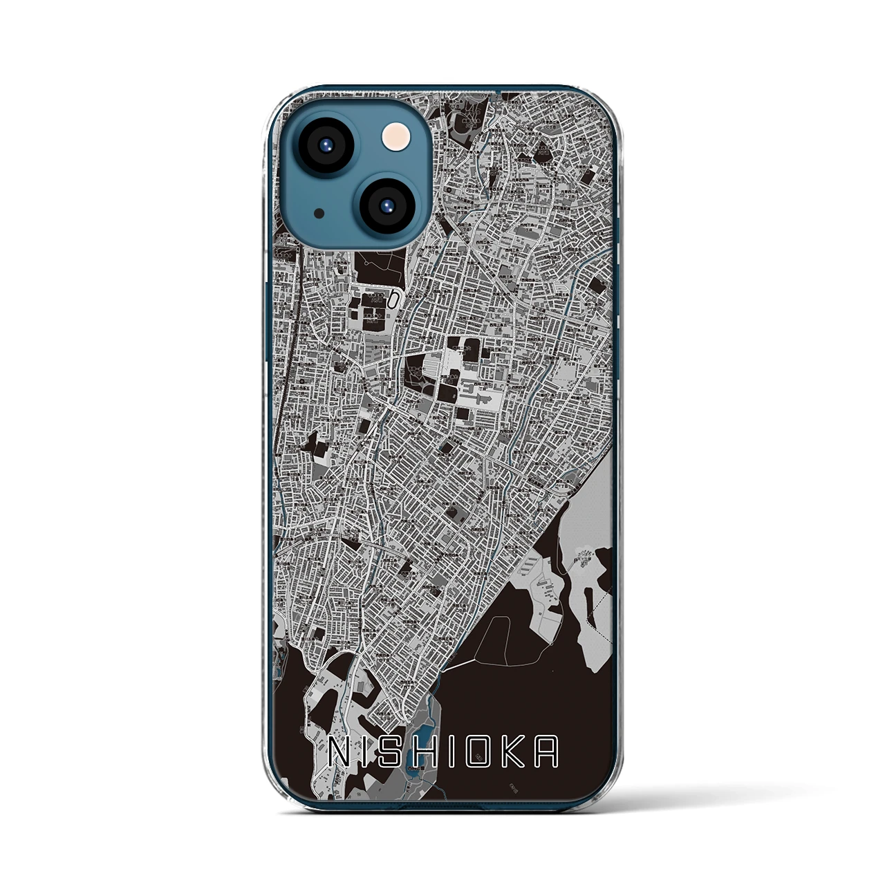 【西岡(北海道)】地図柄iPhoneケース(クリアタイプ)