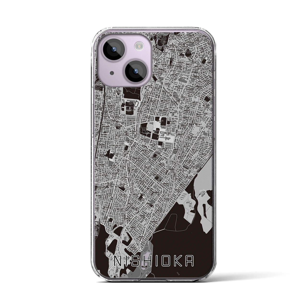 【西岡(北海道)】地図柄iPhoneケース(クリアタイプ)