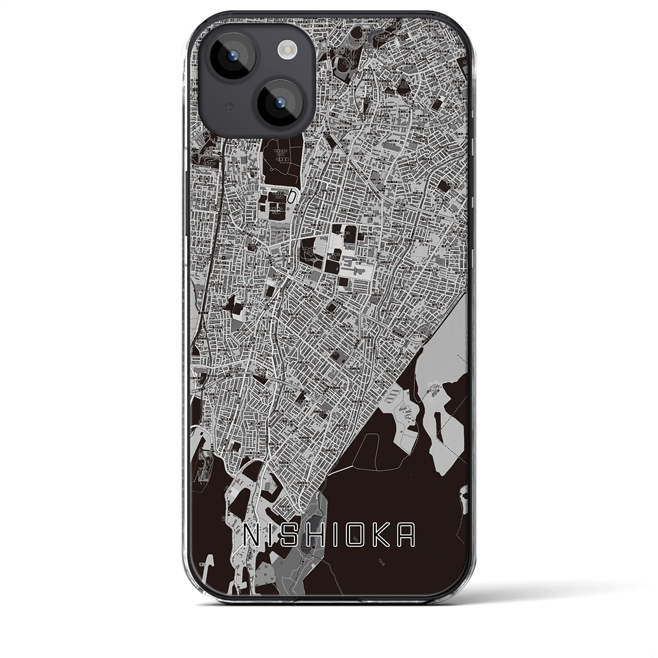 【西岡(北海道)】地図柄iPhoneケース(クリアタイプ)