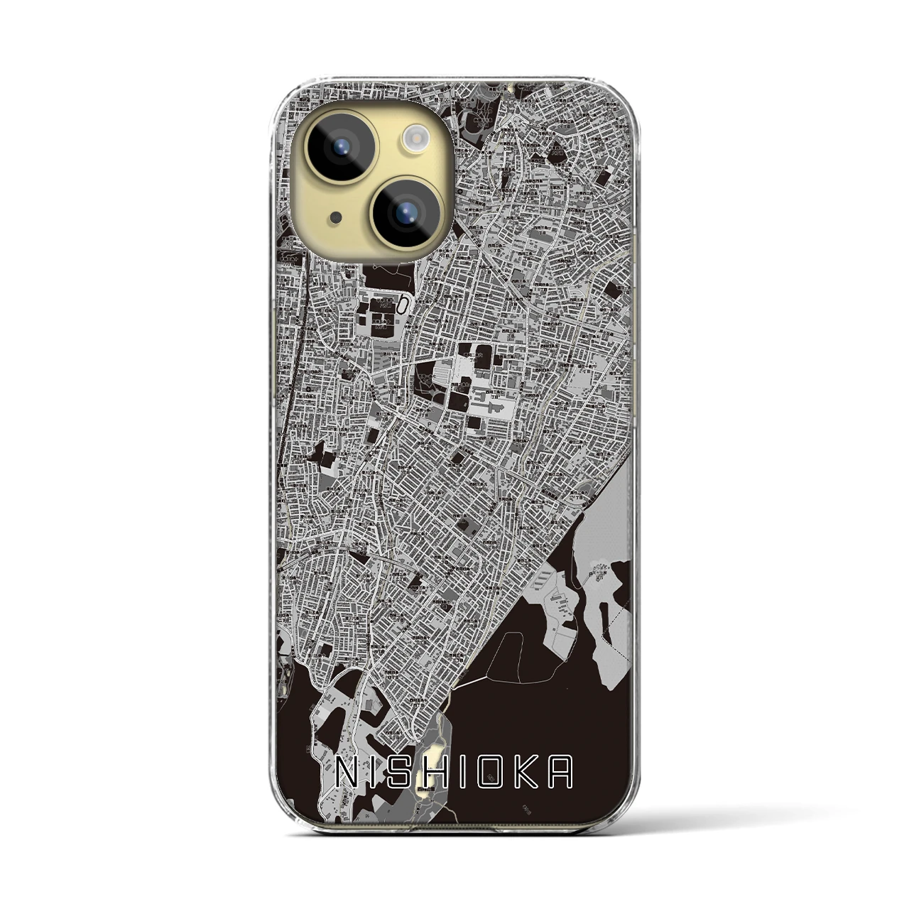 【西岡(北海道)】地図柄iPhoneケース(クリアタイプ)