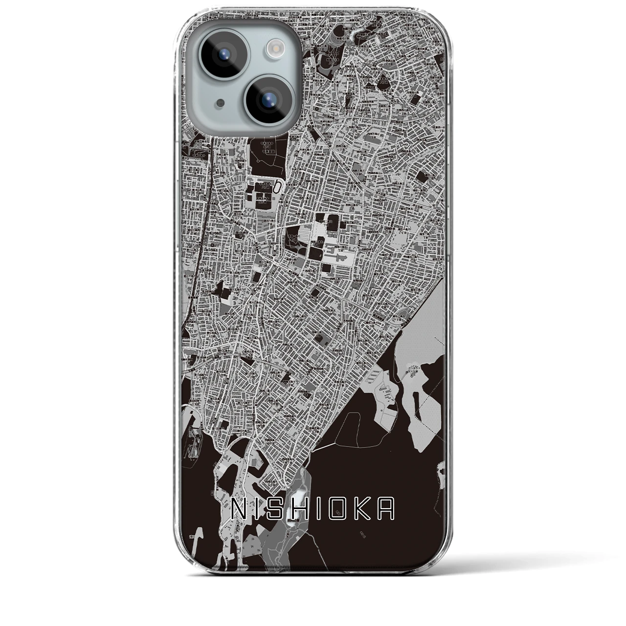 【西岡(北海道)】地図柄iPhoneケース(クリアタイプ)