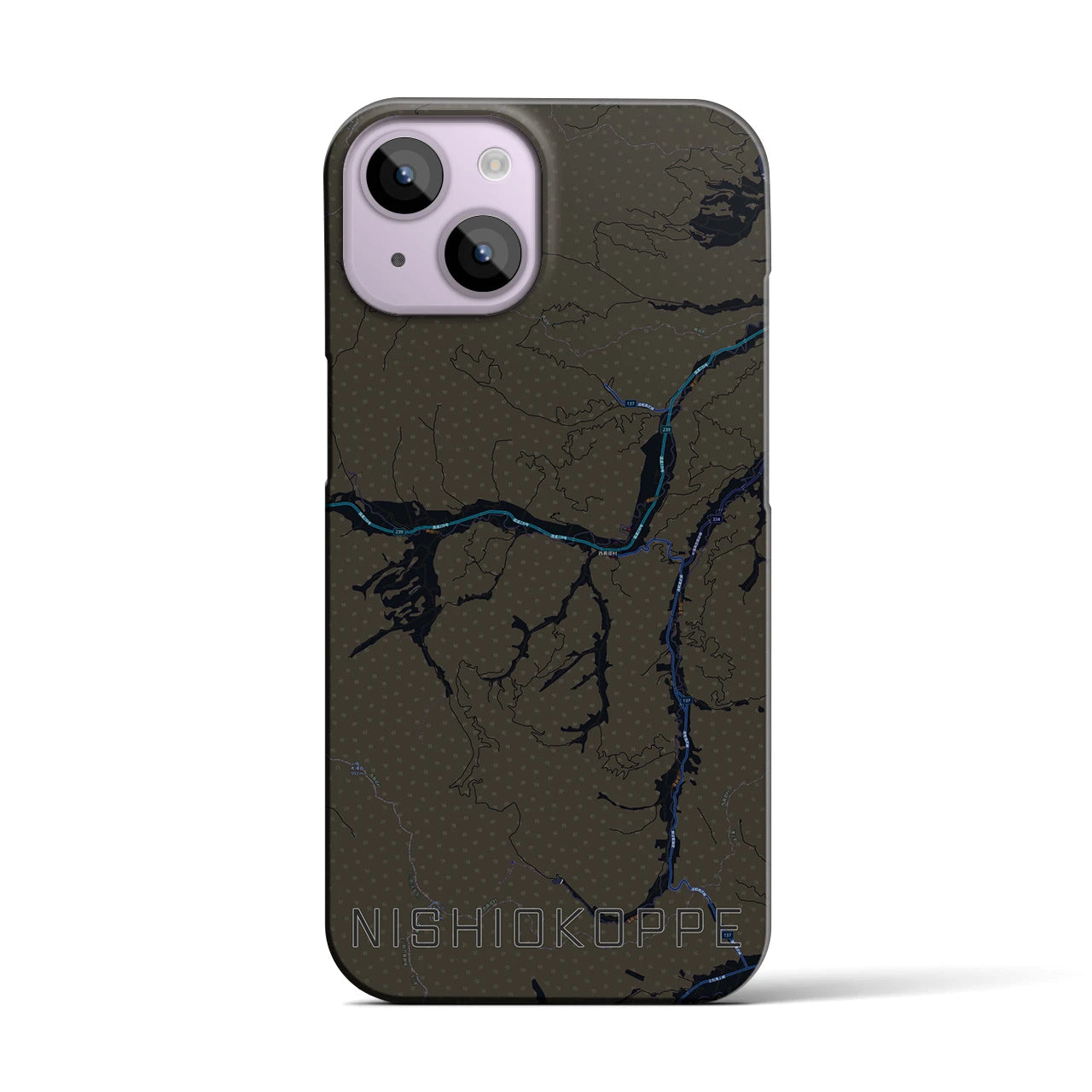 【西興部(北海道)】地図柄iPhoneケース(バックカバータイプ)