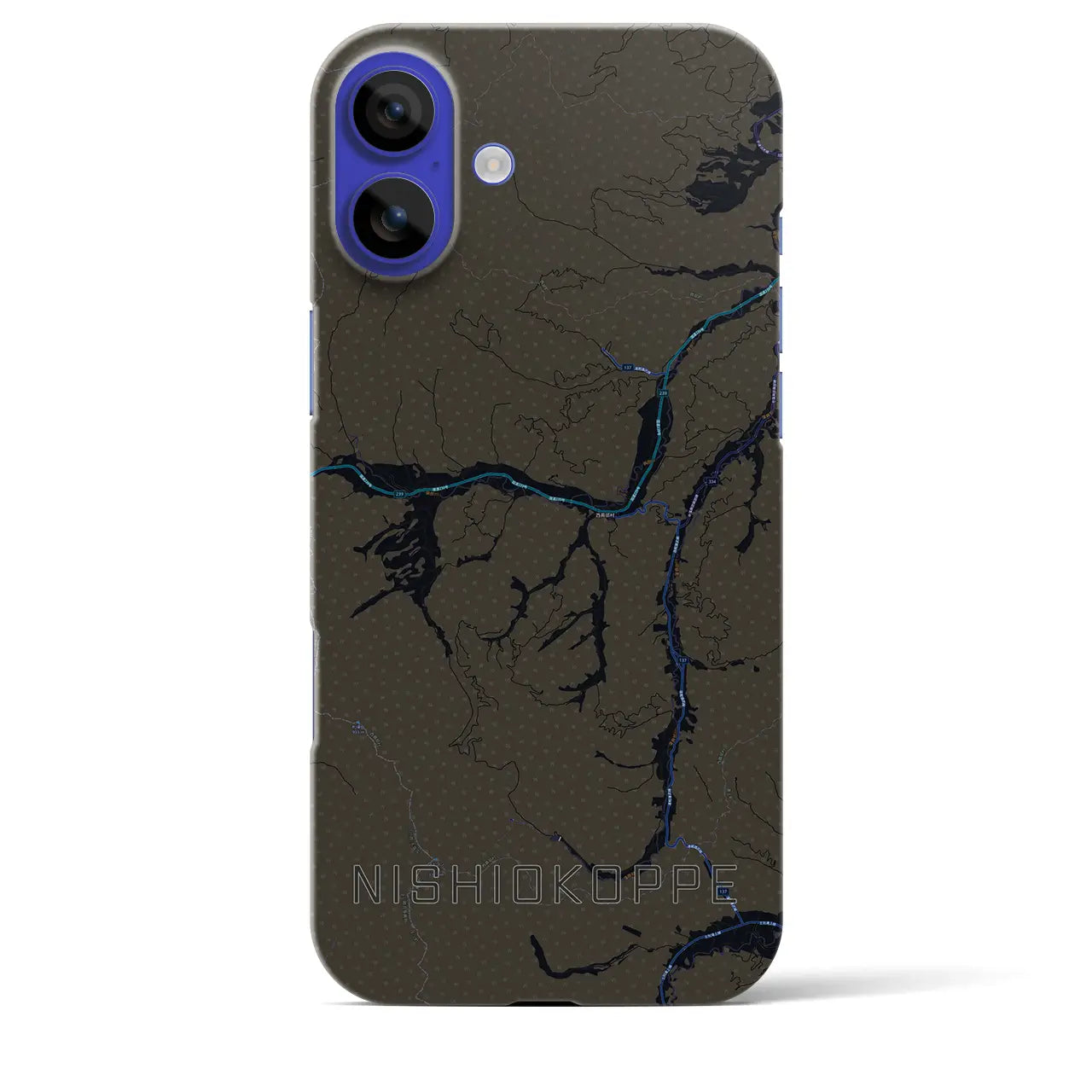 【西興部(北海道)】地図柄iPhoneケース(バックカバータイプ)