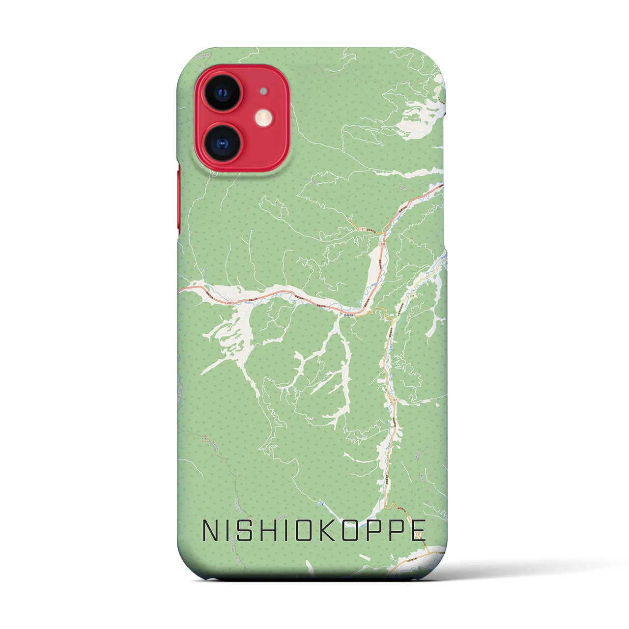 【西興部(北海道)】地図柄iPhoneケース(バックカバータイプ)