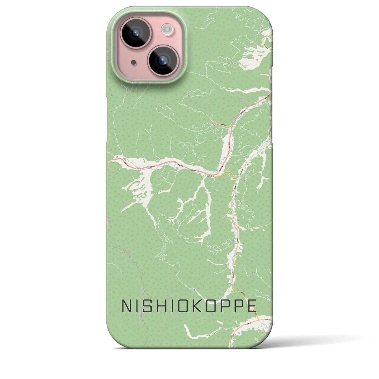 【西興部(北海道)】地図柄iPhoneケース(バックカバータイプ)