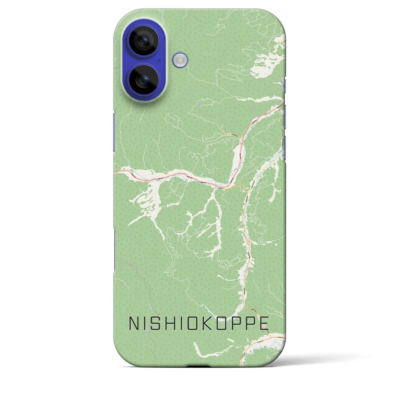 【西興部(北海道)】地図柄iPhoneケース(バックカバータイプ)