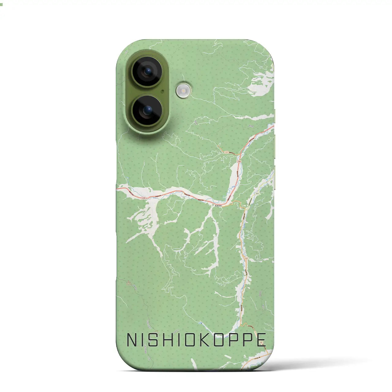 【西興部(北海道)】地図柄iPhoneケース(バックカバータイプ)ナチュラル・iPhone 17 Pro Max 用