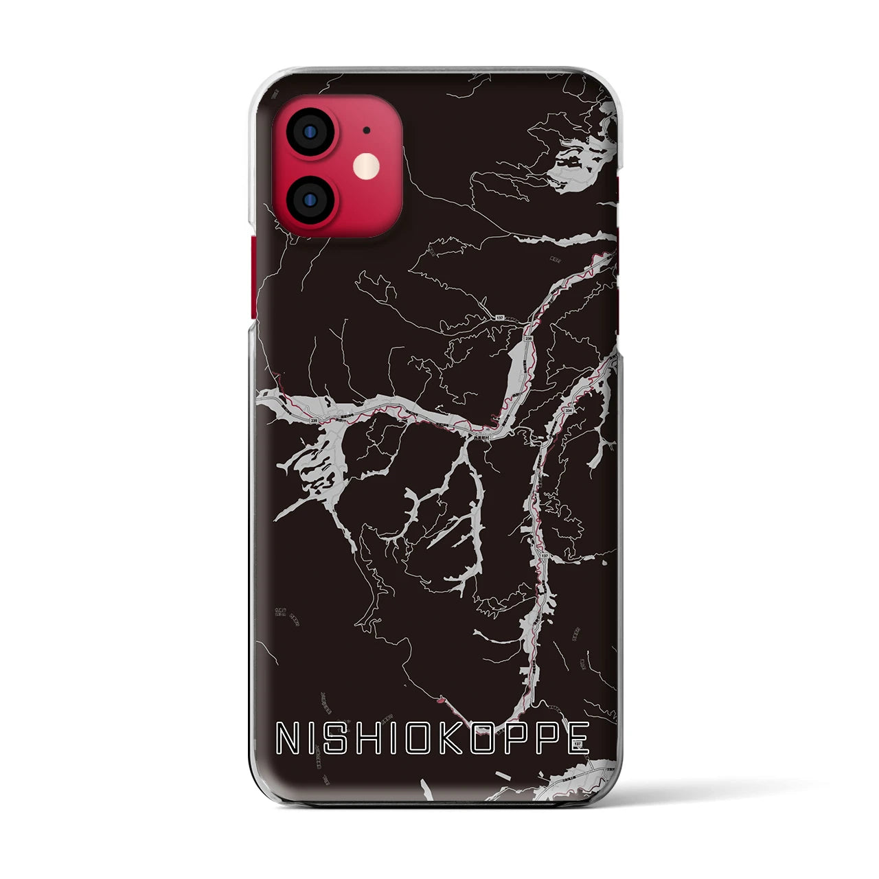 【西興部(北海道)】地図柄iPhoneケース(クリアタイプ)