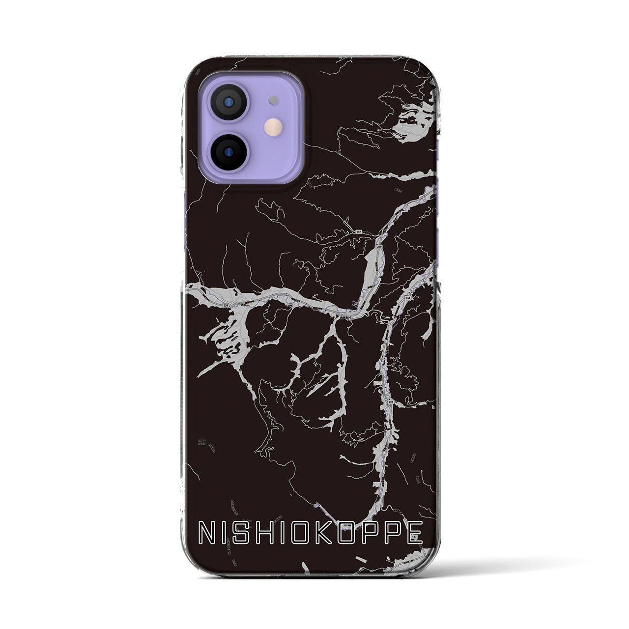 【西興部(北海道)】地図柄iPhoneケース(クリアタイプ)