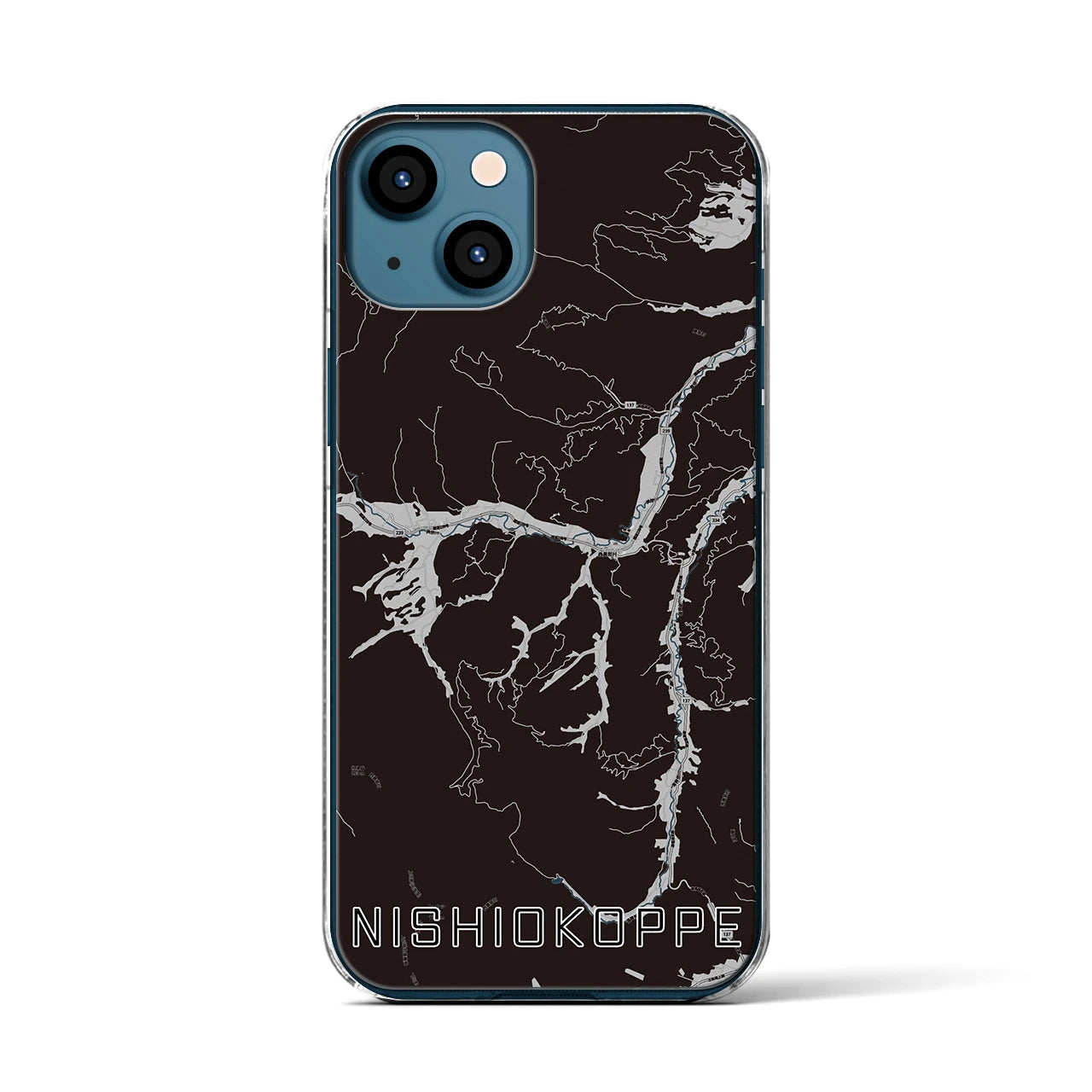 【西興部(北海道)】地図柄iPhoneケース(クリアタイプ)