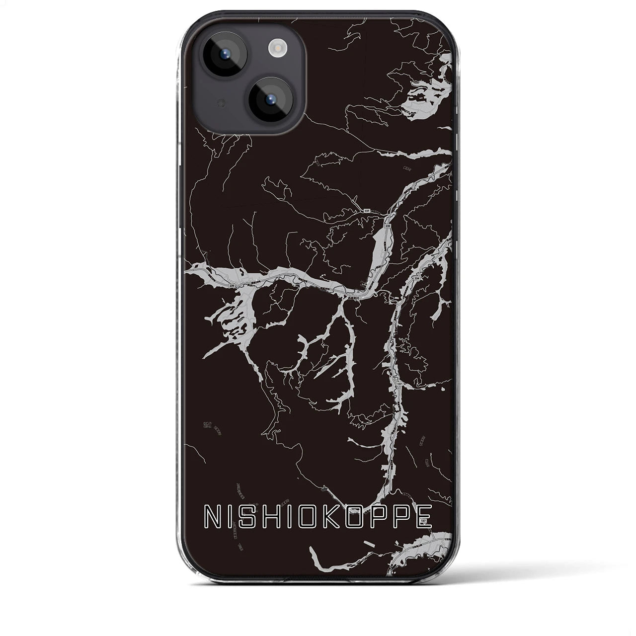 【西興部(北海道)】地図柄iPhoneケース(クリアタイプ)