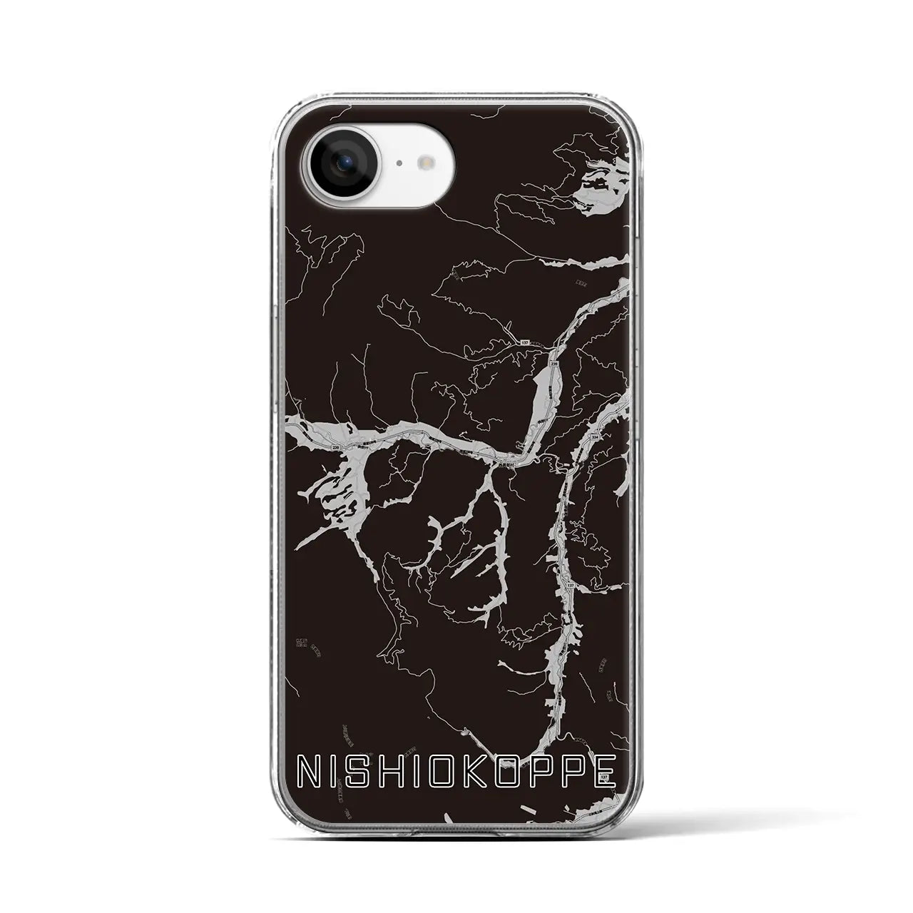 【西興部(北海道)】地図柄iPhoneケース(クリアタイプ)