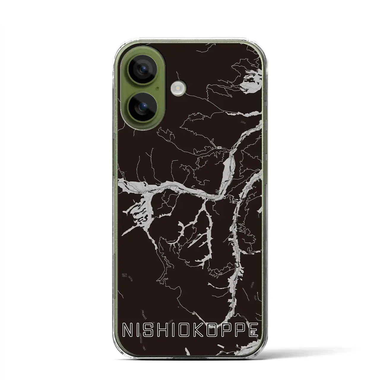 【西興部(北海道)】地図柄iPhoneケース(クリアタイプ)