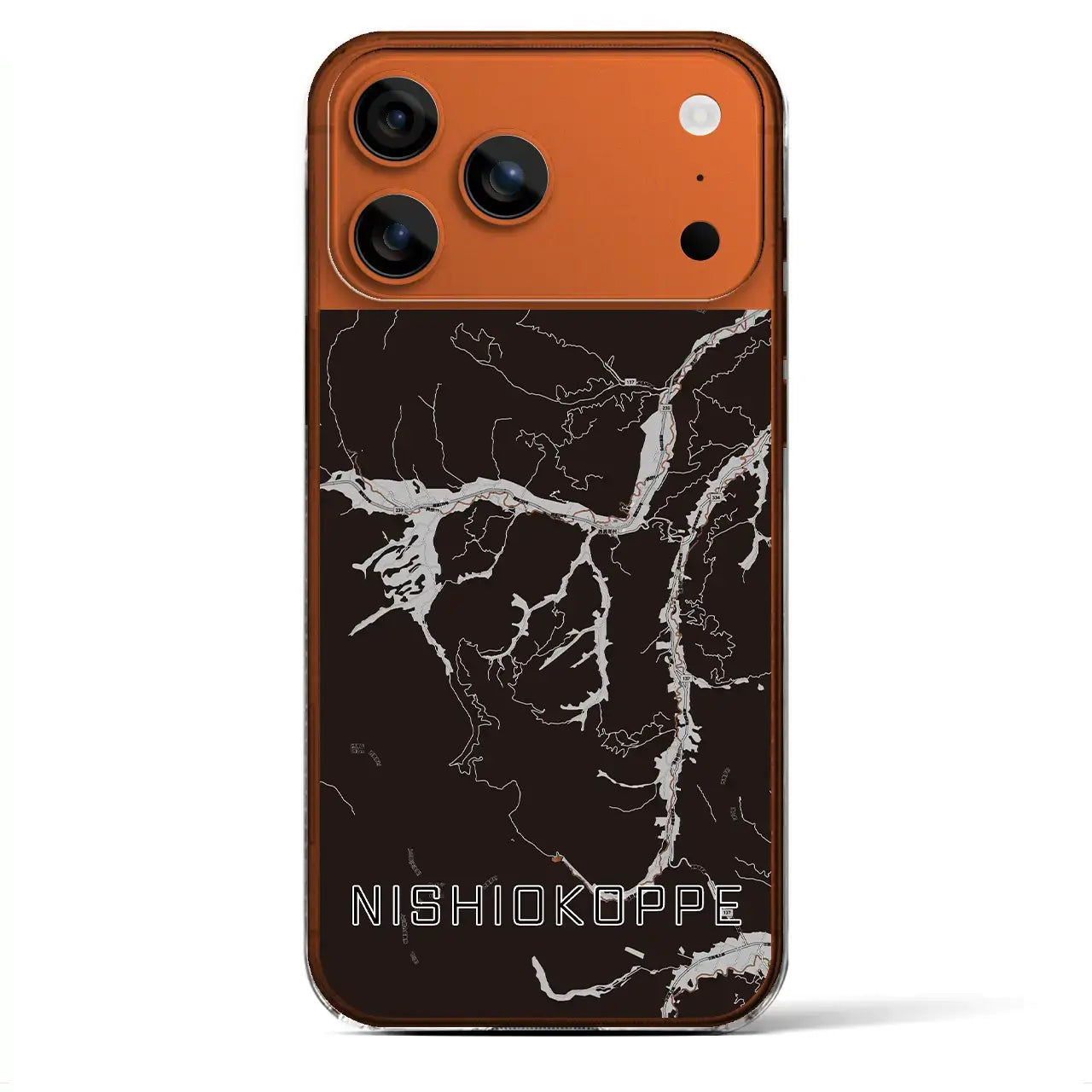 【西興部(北海道)】地図柄iPhoneケース(クリアタイプ)