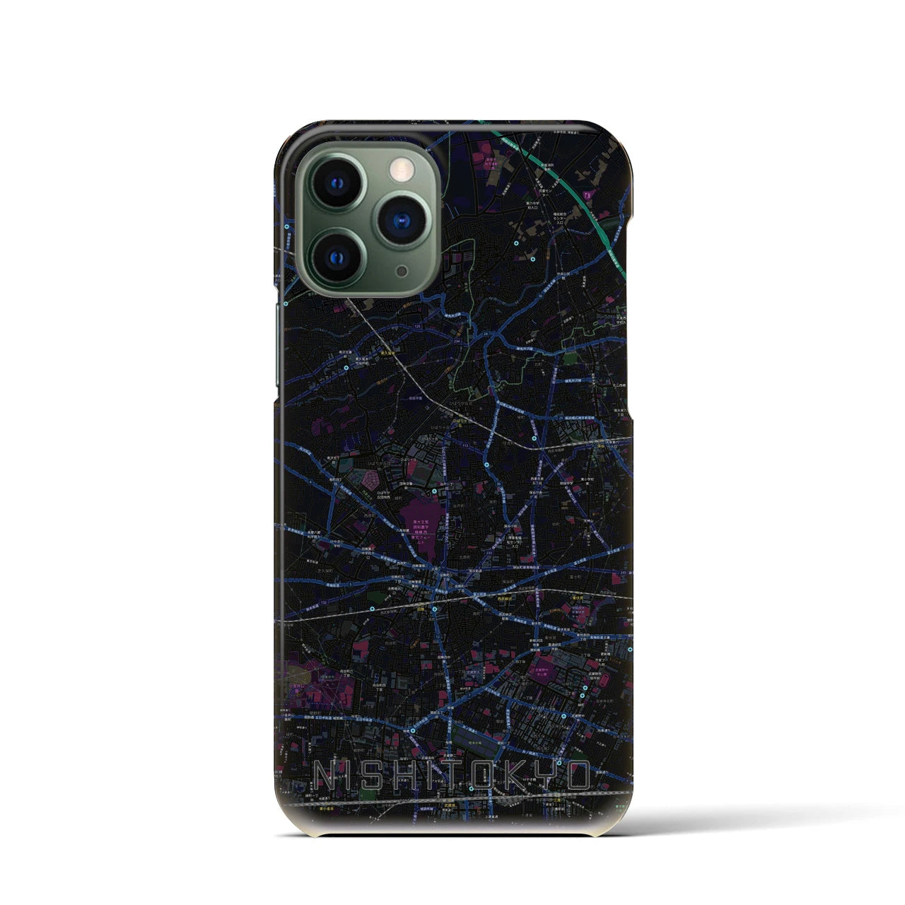 【西東京(東京都)】地図柄iPhoneケース(バックカバータイプ)