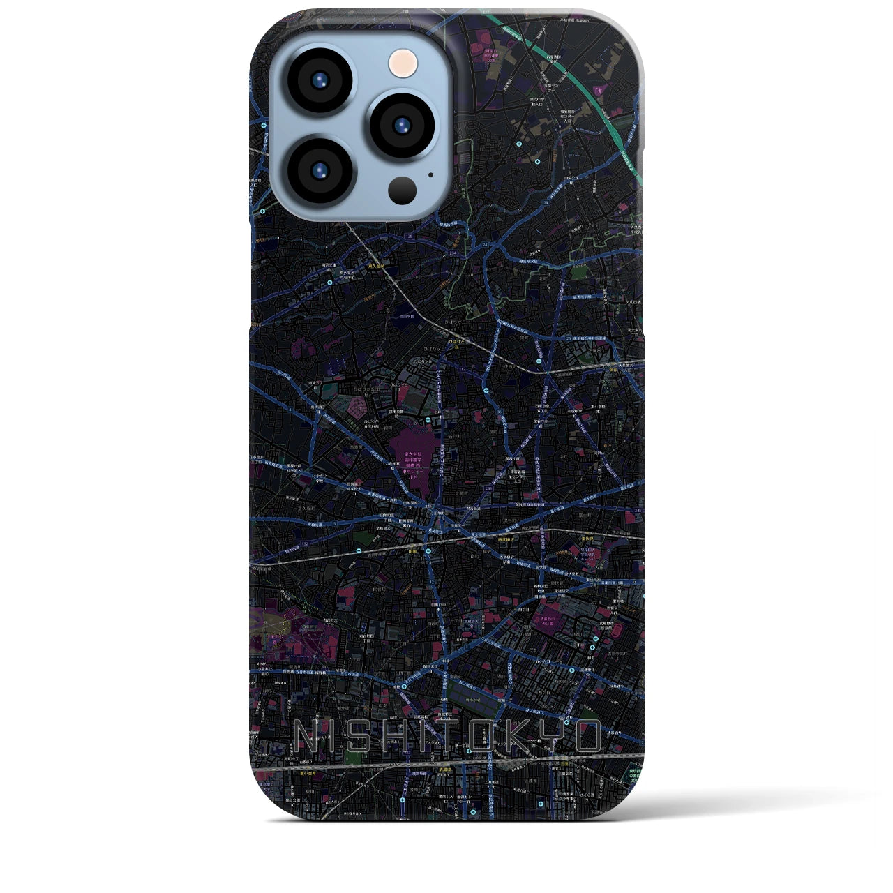 【西東京(東京都)】地図柄iPhoneケース(バックカバータイプ)